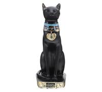 Gatuida Egyptian Resin Cat Figurine Decorative Sculpture for Home Living Bastet Goddess Statue Ornament Unique Fortune Cat Craft and Mythology Enthusiasts