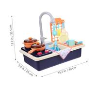 Gatuida Electric Dishwasher Set with Blue Plastic Sink and Dishwashing Accessories, Pretend Play Kitchen Housework for Boys without Battery, Educational Washing-up for Role Play