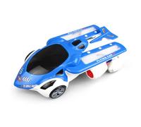 Gatuida Electric Flying Car Blue Automatic Deformation Aircraft Rotating Light Plastic Play Vehicle Gift for Hand-eye Coordination Development