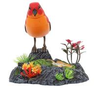 Gatuida Electric Moving Bird with Realistic Chirping Sound, Plastic Simulation Bird Figurine for Garden and Yard Decor, Voice-controlled Animal Ornament and Outdoor Use