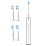Gatuida Electric Toothbrush for Adults Non-Rechargeable Waterproof Soft Bristle Sonic Vibration Tooth Cleaning Device with 5 Replacement Brush Heads, Battery Operated Oral Care Tool