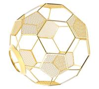 Gatuida Electroplated Metal Soccer Lampshade Pendant Light Cover Hollow Out Football Ceiling Lamp Shade for Home Bar Cafe Decor Wire Mesh Cage