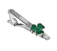 Gatuida Elegant Metal Tie Clip for Men Irish Shamrock Design Stylish Suit Accessories for Parties Business Attire Durable Necktie Clip for Neat Appearance