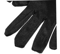 Gatuida Elegant Short Satin Elastic Etiquette Gloves for Women for Weddings Proms Dance Performances and Evening Parties Black with Sophisticated Design and Comfortable Fit