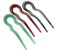 Gatuida Elegant Simple French Hair Forks Made of PC Material Safe and Skin-friendly 3pcs U Shaped Hair Pins for Women Suitable for Head Decoration on Special Occasions