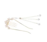 Gatuida Elegant U Shaped Hairpin with Pearl Flower Design Vintage Hair Fork Pin for Weddings and Parties Modern Comb for Quick Styling Bridal Accessory for Women