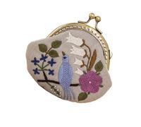Gatuida Embroidery Starter Kit for Women Girls Birds Style Coin Purse Clutch Bag DIY Embroidery Tools Kit Pattern Model Cloth Wool