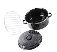 Gatuida Enameled Roasting Pan with Lid Covered Casserole Pot for Roasting Sweet Potatoes and Meat with Safe Design for Oven and Family Cooking