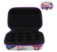 Gatuida Essential Oil Bottle Holder 12 Slots 15Ml Purple Zipper Bag Printed Design for Aromatherapy Bottles and-The-Go Carry