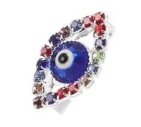 Gatuida Evil Eye Brooch Pin Vintage Rhinestone Blue Eye Brooch Jewelry for Women Elegant Retro Style Lapel Pin for Scarves and Cardigans Durable and Detailed Design for Luck and Fashion