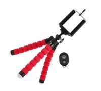 Gatuida Extendable Selfie Stick Tripod Remote Compatible Smartphones, Red Octopus Style Mobile Phone Stand for Travel and Filming