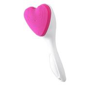 Gatuida Face Cleansing Brush Manual Silicone Heart Shape for Women Soft Plastic Facial Exfoliator Deep Skin Care Tool for Daily Use