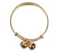 Gatuida Fashion Bracelet Imitation Gold Bangle with Bell Delicate Full Moon Blessings Jewelry Inner Diameter Stylish and Smooth Design for Birthdays and Showers