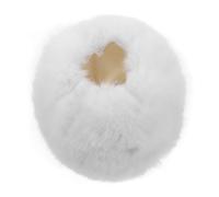 Gatuida Faux Microphone Windscreen White Plush Mic Cover Noise Reduction Washable Handheld Mic Windshield for Recording Broadcasting Studio