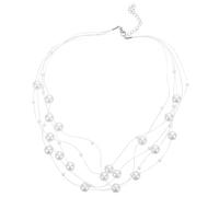 Gatuida Faux Pearl Necklace Three Layer Vintage Faux Pearl Beads Strand Necklace for Wedding Bridal 1920s Bridesmaid Costume Jewelry