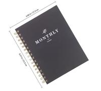 Gatuida Financial Planning Notebook Monthly Plan Pad Perforated Monthly Planners 2025 Black Paper Metal Detailed Schedule Book for Personal and Business Use