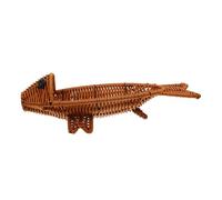 Gatuida Fish-Shaped Imitation Rattan Basket Multipurpose Fruit Storage Tray Compact Decorative Organizer for Home Hotel Shop with Rustic Woven Design and Portable