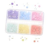 Gatuida Flower Nail Charms and Floral Pearl Nail Decorations 6-compartment Acrylic Box with 3d Five-petal Small Flowers in Uk