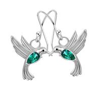 Gatuida Flying Hummingbird Drop Earrings for Women with Green Zircon Dangle Pendant Jewelry for Moms and Daughters Lightweight for Casual and Elegant Wear
