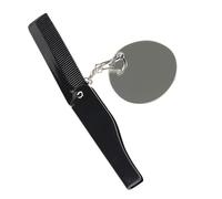 Gatuida Folding Fine Tooth Comb for Men with Keychain Oval Mirror Portable Foldable Beard Pocket Comb Travel Grooming Tool Small Multipurpose Compact Design