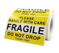 Gatuida Fragile Labels Roll Caution Decal Warning Stickers for Cargo Transport Strong Adhesive Easy to Use Bright Color for Warning for Safe Handling and Packing