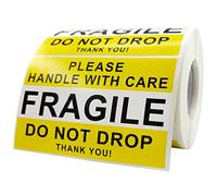 Gatuida Fragile Stickers for Shipping Cargo Strong Adhesive Warning Labels for Safe Handling Bright Fragile Decals for Moving and Packing Protection