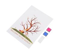 Gatuida Gender Reveal Fingerprint Tree Sign Kit with Blue and Ink Pads Shower Guest Book Poster for Celebration Unique Party Favor for Gender Reveal Decorations