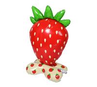 Gatuida Giant Inflatable Strawberry Balloon Realistic Summer Fruit Decoration for Birthday Parties and Outdoor Events Vibrant Foil Party Prop for Berry Themed Celebrations