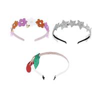 Gatuida Girl Headbands 3pcs Fabric Cherry Flower Star Glitter Hair Accessories for Children Party