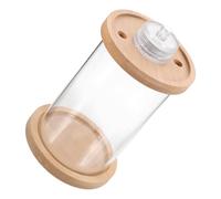 Gatuida Glass Fish Tank Mini Aquarium round Crystal Desktop Fish Tank for Desks and Bedside Tables, Stress-relieving Portable Relaxing Design, Glass and Wood