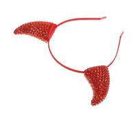 Gatuida Glitter Rhinestone Devil Horns Headband Unique Cow Horn Hairhoop Halloween Costume Accessory Easy to Wear Party Cosplay Headwear for Women