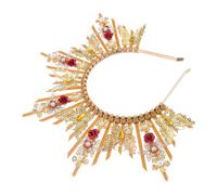 Gatuida Goddess Crown Headpiece Bridal Jeweled Tiara for Women Elegant European Style Wedding Hair Accessory for Brides Birthday Parties and Cosplay Celebrations