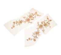 Gatuida Gold Beaded Floral Lace Applique Patches, Iron-On Embroidered Sequin Flower Patches for Clothing Repair, Wedding Dress and DIY Decoration, 1 Pair