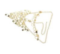 Gatuida Golden Coin Veil Face Chain Mask for Women Handmade Masquerade Jewelry for Parties Belly Dancer Performances Themed Events Versatile Cosplay Accessory with Intricate Design