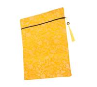 Gatuida Golden Dragon Pattern Large Bible Case with Zipper Tassel Protective Scripture Storage Pouch for Prayer Books and Stationery Elegant Fabric Organizer Bag for Buddhist Use and