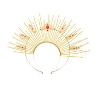 Gatuida Gothic Yellow Sun Goddess Headband Female Hair Hoops Festival Decorative Hairband DIY Accessory for Weddings Engagements Banquets