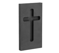 Gatuida Graphite Casting Molds Cross Mold High-Temperature Resistant Seamless Operation Black Cross Design for Jewelry Making