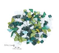 Gatuida Green and White Glitter Crystal Smooth Irregular Stones for DIY Craft Heat-Resistant Mosaic Material and Wear-Resistant Decorative Gemstones for Handmade Jewelry and Home Decor