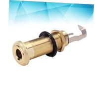 Gatuida Guitar Mono Jack Cylinder Output Endpin Socket with Metal Washer Nut Easy Install Replacement for Acoustic Electric Bass Guitar No Screw Fixation Golden