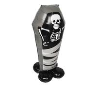 Gatuida Halloween Coffin Balloon Spooky Skull Design Easy Inflate Foil Decoration for Atmosphere Halloween Party Events Indoor Outdoor Use