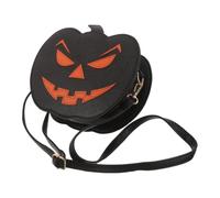 Gatuida Halloween Pumpkin Crossbody Bag and Students, Black Pu Material with Adjustable Strap, Hands Free Gothic Style Purse for Autumn Outings and Trick or Treating