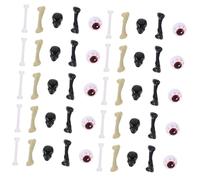 Gatuida Halloween Realistic Skull Bone Display with Hollow Fake Eyeball Plastic Skeleton Heads and Red Vein Eyes for Party Bar Home Table Decor