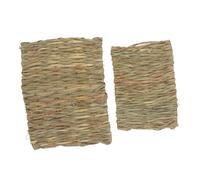 Gatuida Hamster Woven Mats and Rabbit Pads 2pcs Set, Natural Chewable Nest Cushions, Size 28x20cm 36x28cm, Suitable for Hamsters, Rabbits, Guinea Pigs Bedding and Chewing