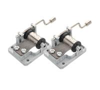 Gatuida Hand Crank Music Box Mechanism Wind up Metal Movement for Diy Musical Boxes Craft Projects 2pcs Silver Plated Metal Parts for Kids and Hobbyists