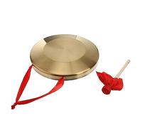 Gatuida Hand Gong Copper Steel Alloy Opera Gong with Hammer and Hanging Rope Hand-made Smooth Surface Traditional Percussion Instrument for School Supplies for Boys and Girls
