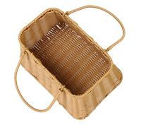 Gatuida Hand-made Rattan Shopping Basket Multi-function Fruit Storage Basket Woven Picnic for Home Office Garden Storage and Organization