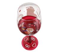 Gatuida Hand-Painted Christmas Wine Glasses Long Stem Holiday-Themed Red Wine Goblets for Party Hosting Festive Dinnerware Artistic Holiday Charm