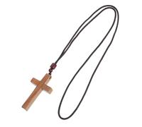 Gatuida Handcrafted Wooden Cross Pendant Necklace for Men Women Car Mirror Ornament Symbolizing Protection Artisan Polished Religious Jewelry Fit for Vehicles