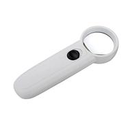 Gatuida Handheld Magnifying Glass with LED Lights White Optical Glass Lens Magnifier for Map Reading Jewelry Inspection and Close Up Viewing Portable Abs Durable Design