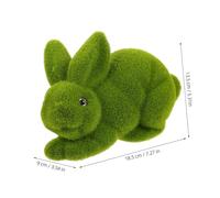 Gatuida Handmade Foam Bunny Ornament with Realistic Moss Flocking Lightweight Rabbit Statue for Indoor and Outdoor Easter Small Green Rabbit Figurine